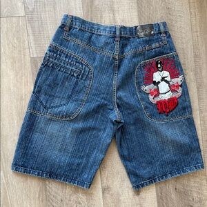 Vintage Tupac Makaveli Branded Jean Shorts Size 38